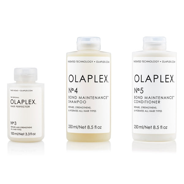 Kit Esencial OLAPLEX reparación capilar de raíz a punta .