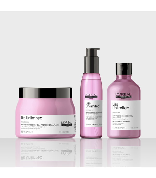 Kit Liss Unlimited . Shampoo Mascarilla y Serum antifrizz . Full Size . SERIE EXPERT