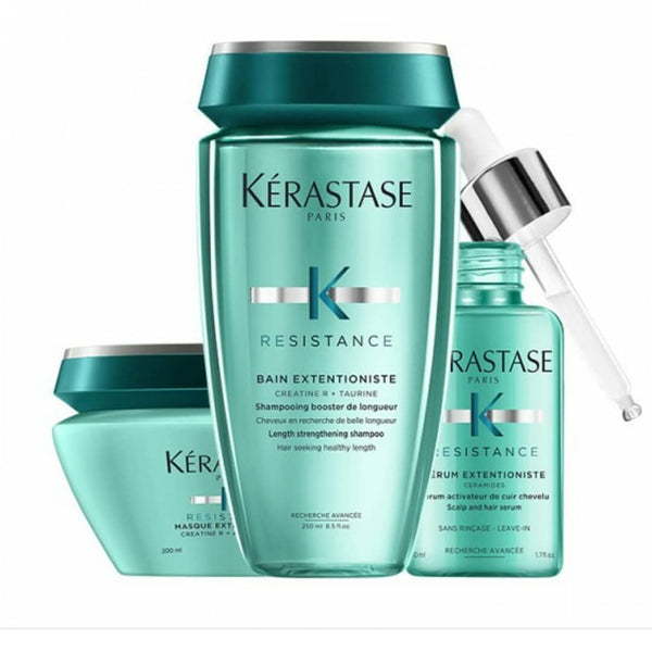 Kit extentioniste . Bain - Masque - Serum. Programa de entrenamiento de crecimiento y fuerza capilar .